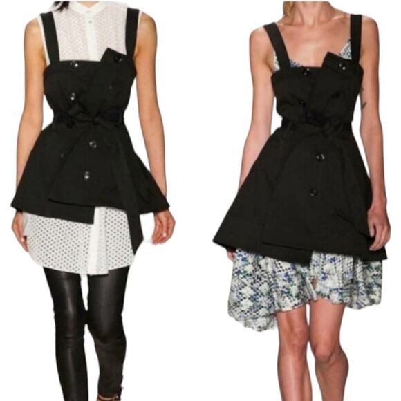 Marissa Webb Black Marine Trench Denim Mini Dress - Picture 15 of 15